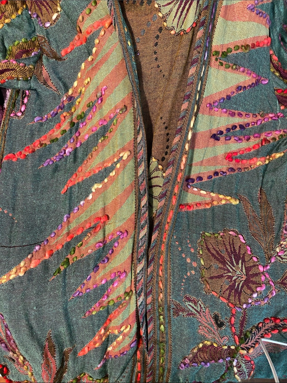 Raj green floral long sleeve kimono duster - Picture 3 of 4